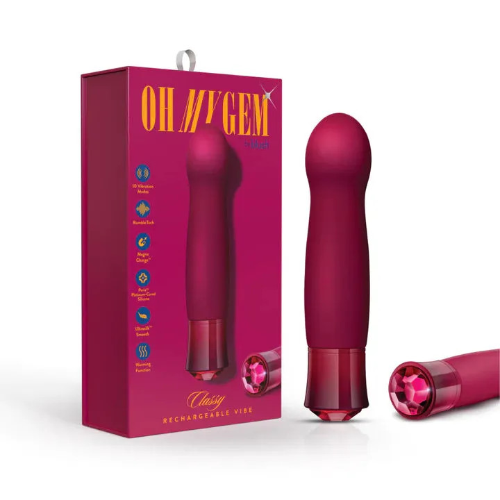 Oh My Gem Classy 5 Inch Warming G-Spot Vibrator in Garnet