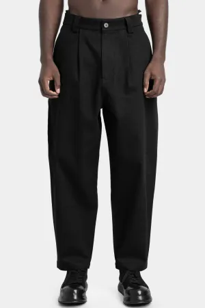 Pleated wide tapered pants