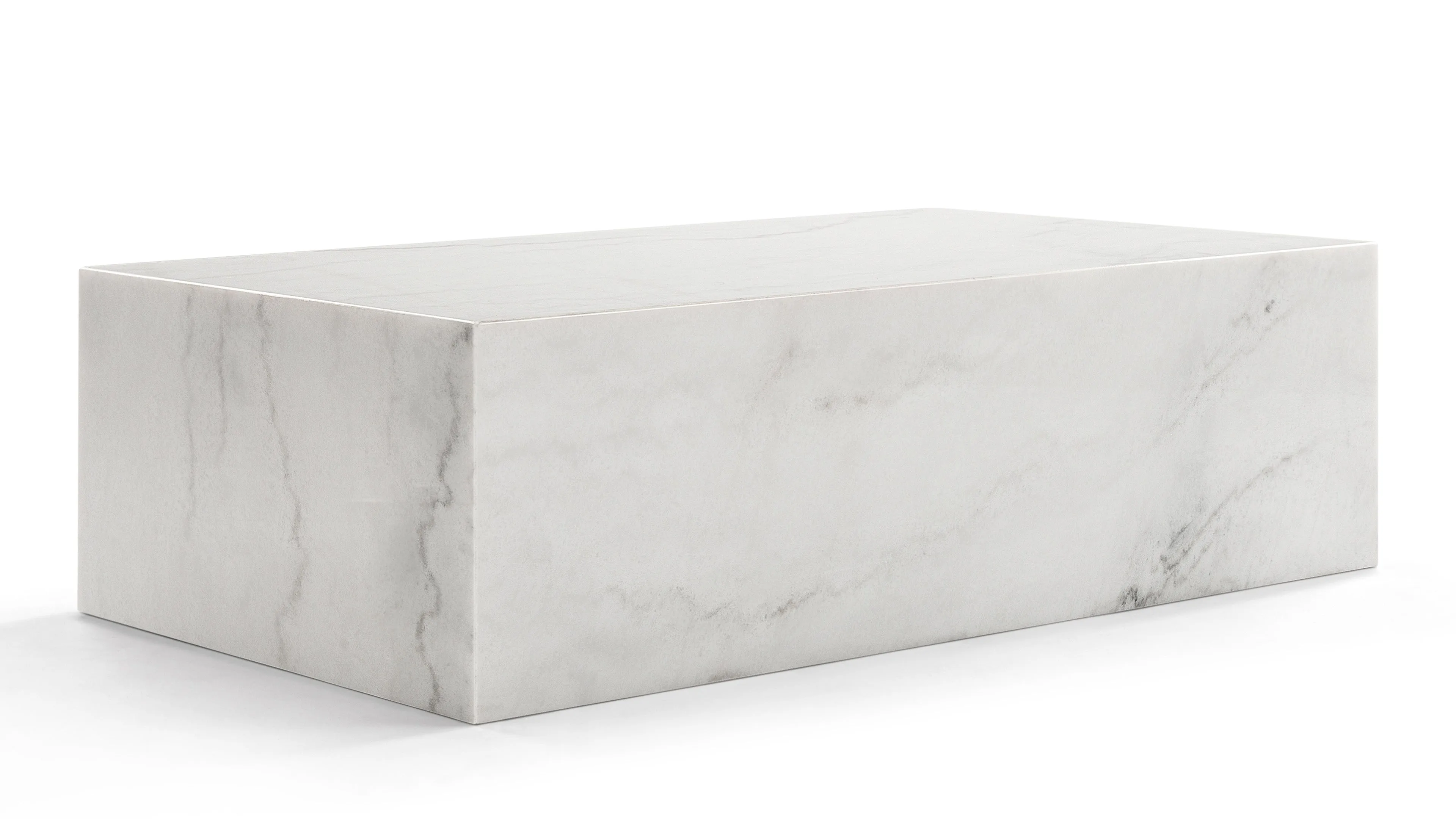 Plinth - Plinth Coffee Table, White Marble