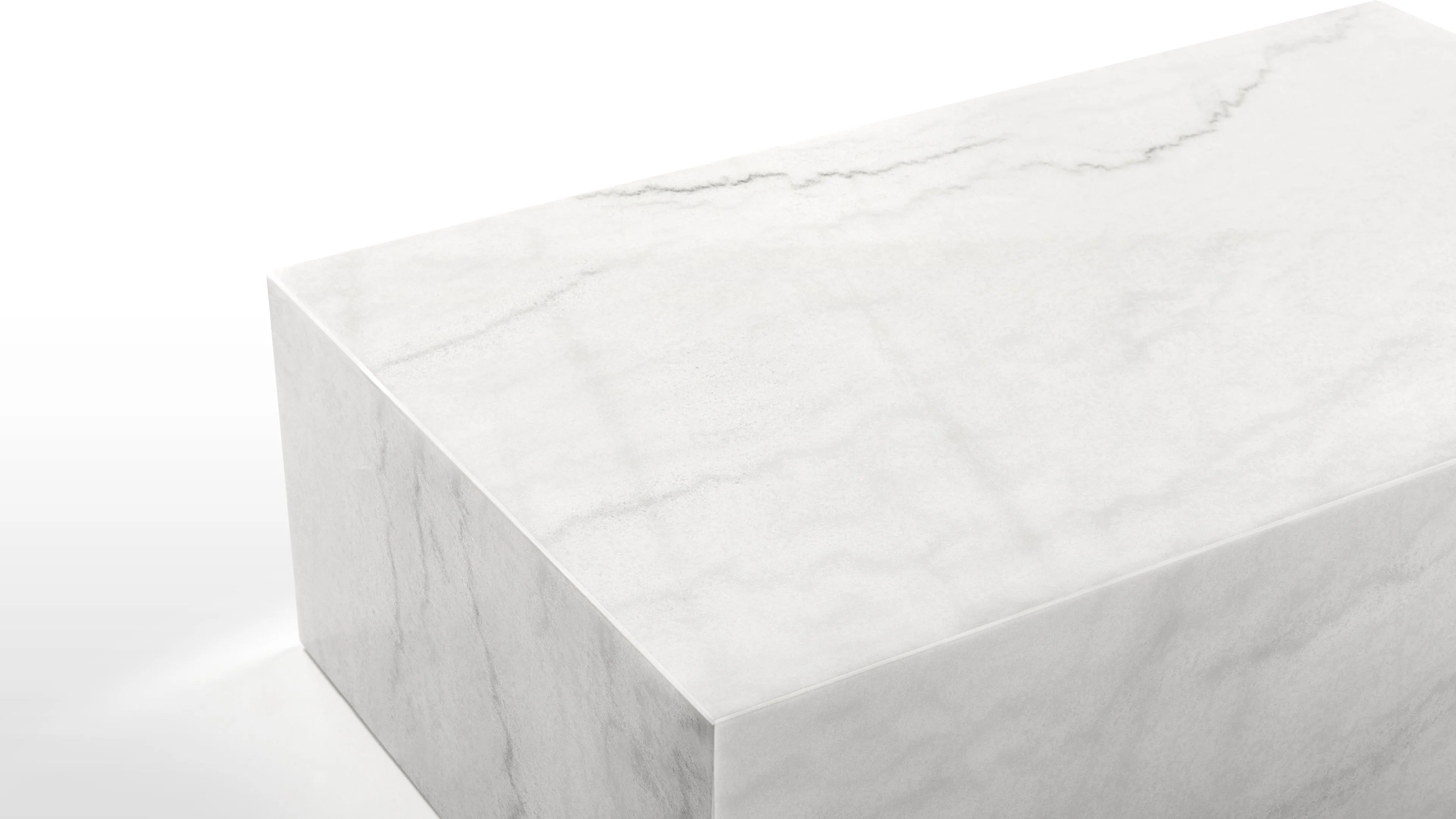 Plinth - Plinth Coffee Table, White Marble