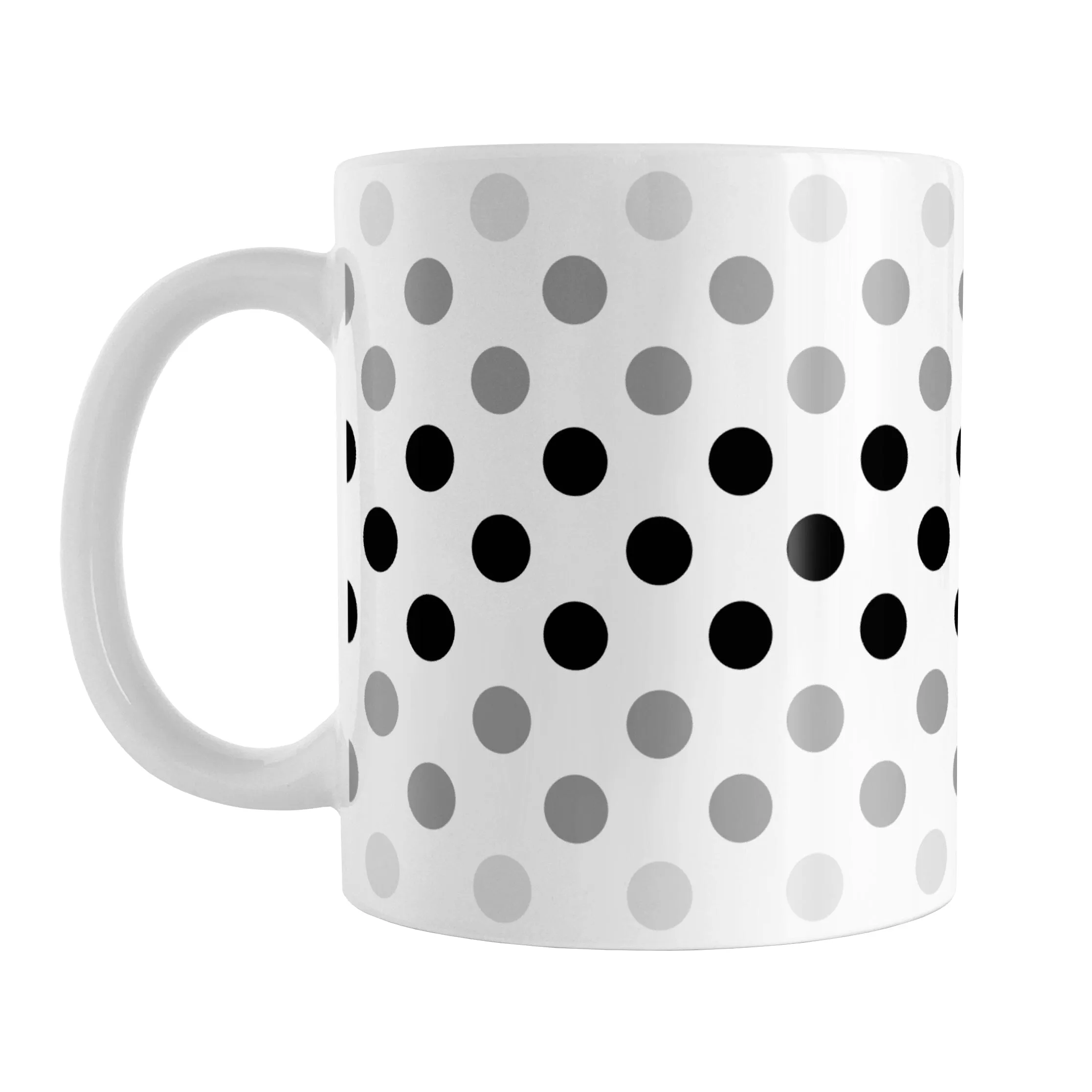 Polka Dots in Black Gray Mug