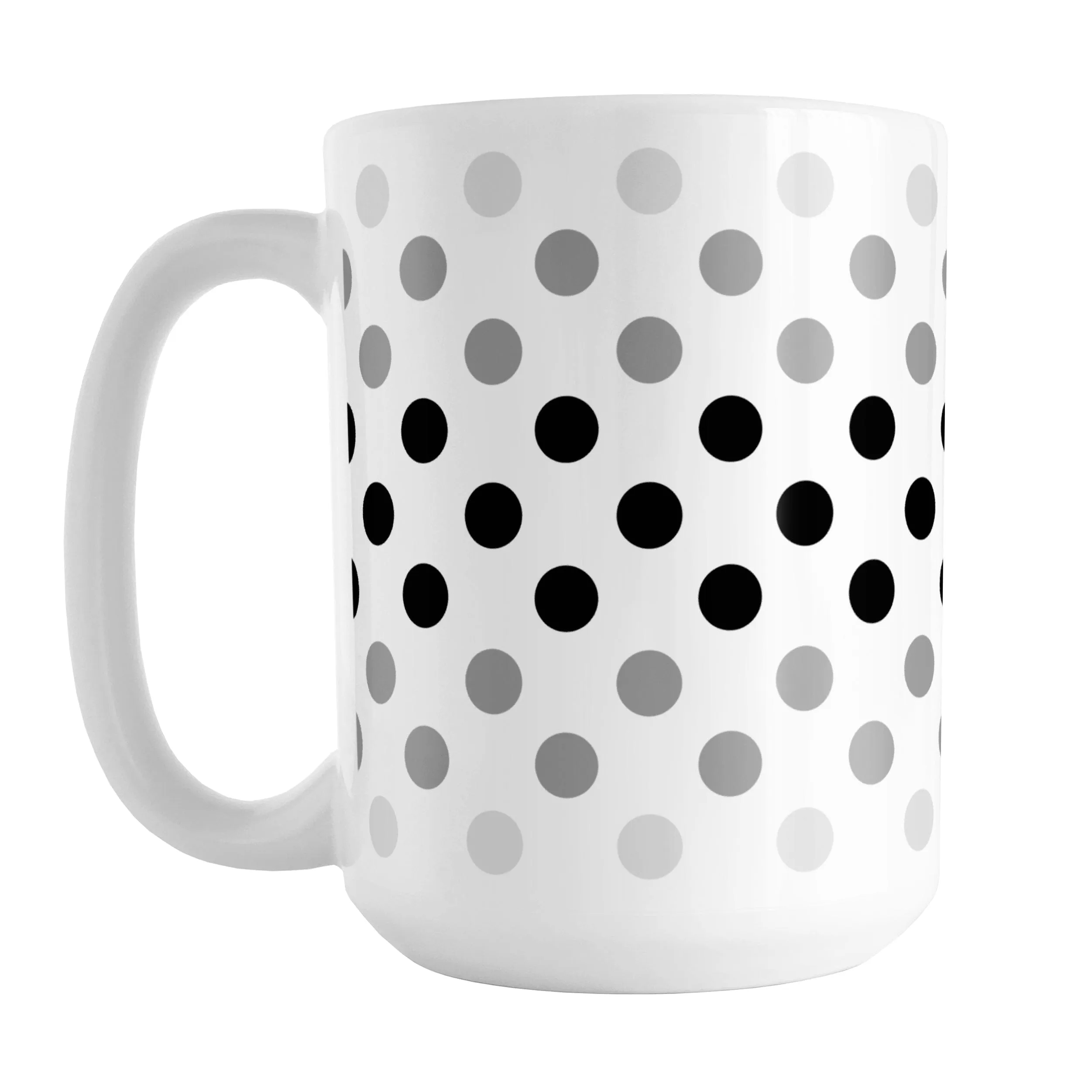 Polka Dots in Black Gray Mug