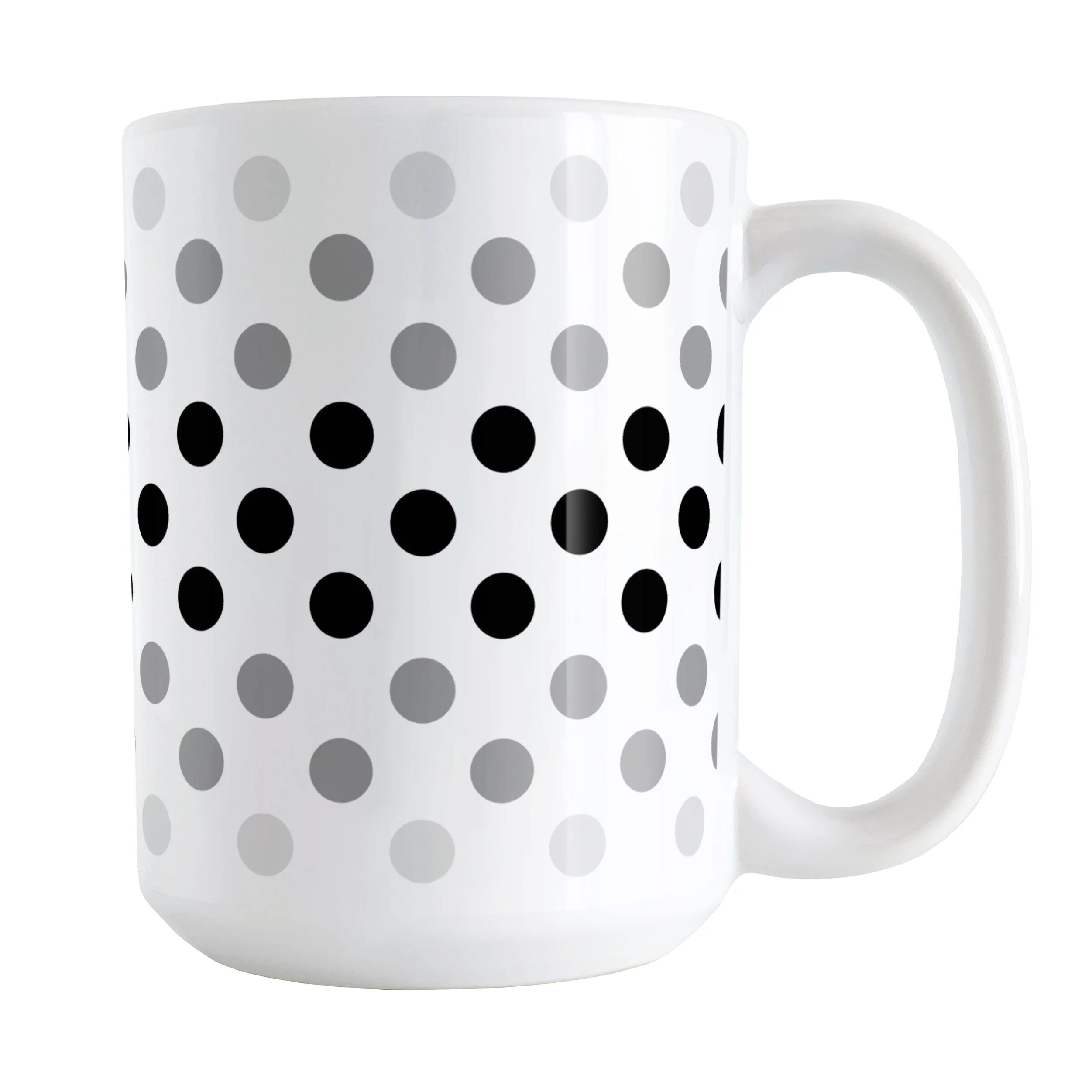 Polka Dots in Black Gray Mug