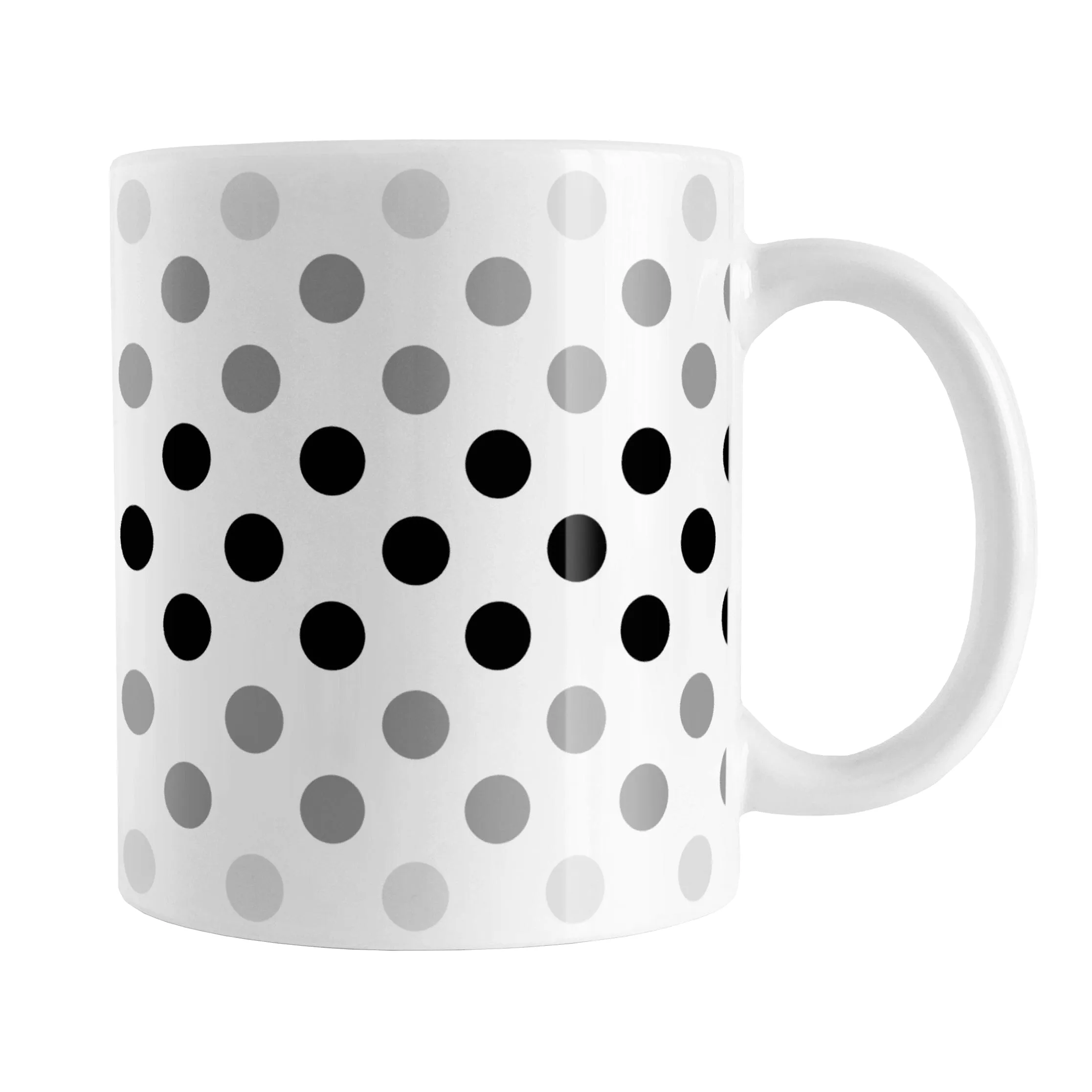 Polka Dots in Black Gray Mug