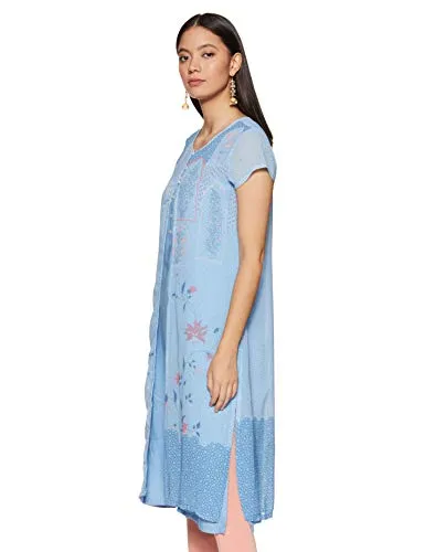 Rangriti Women's Ethnic Sky Blue Kurta (Size_S)