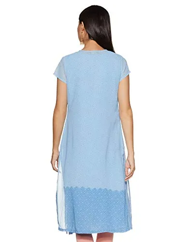 Rangriti Women's Ethnic Sky Blue Kurta (Size_S)