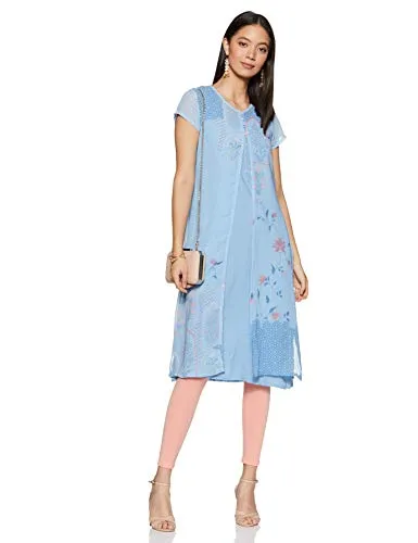 Rangriti Women's Ethnic Sky Blue Kurta (Size_S)