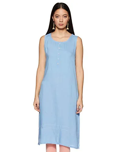 Rangriti Women's Ethnic Sky Blue Kurta (Size_S)