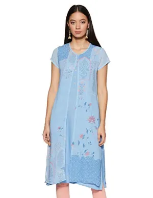 Rangriti Women's Ethnic Sky Blue Kurta (Size_S)