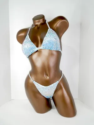 Ready Made Baby Blue Velvet Bikini Suit