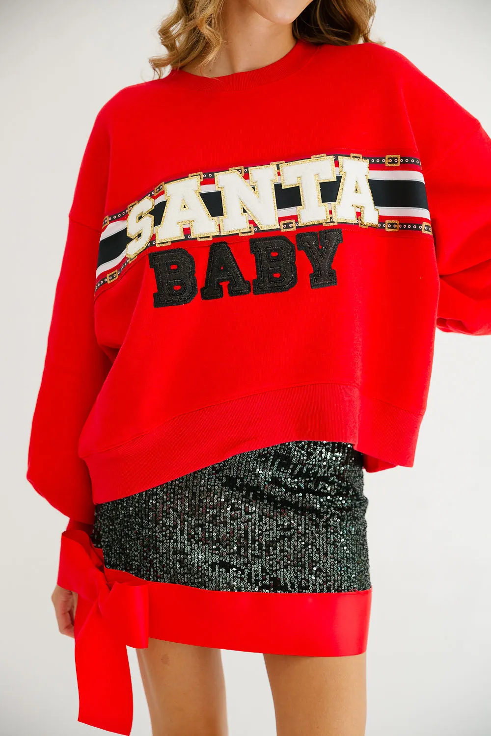 SANTA BABY RED PULLOVER