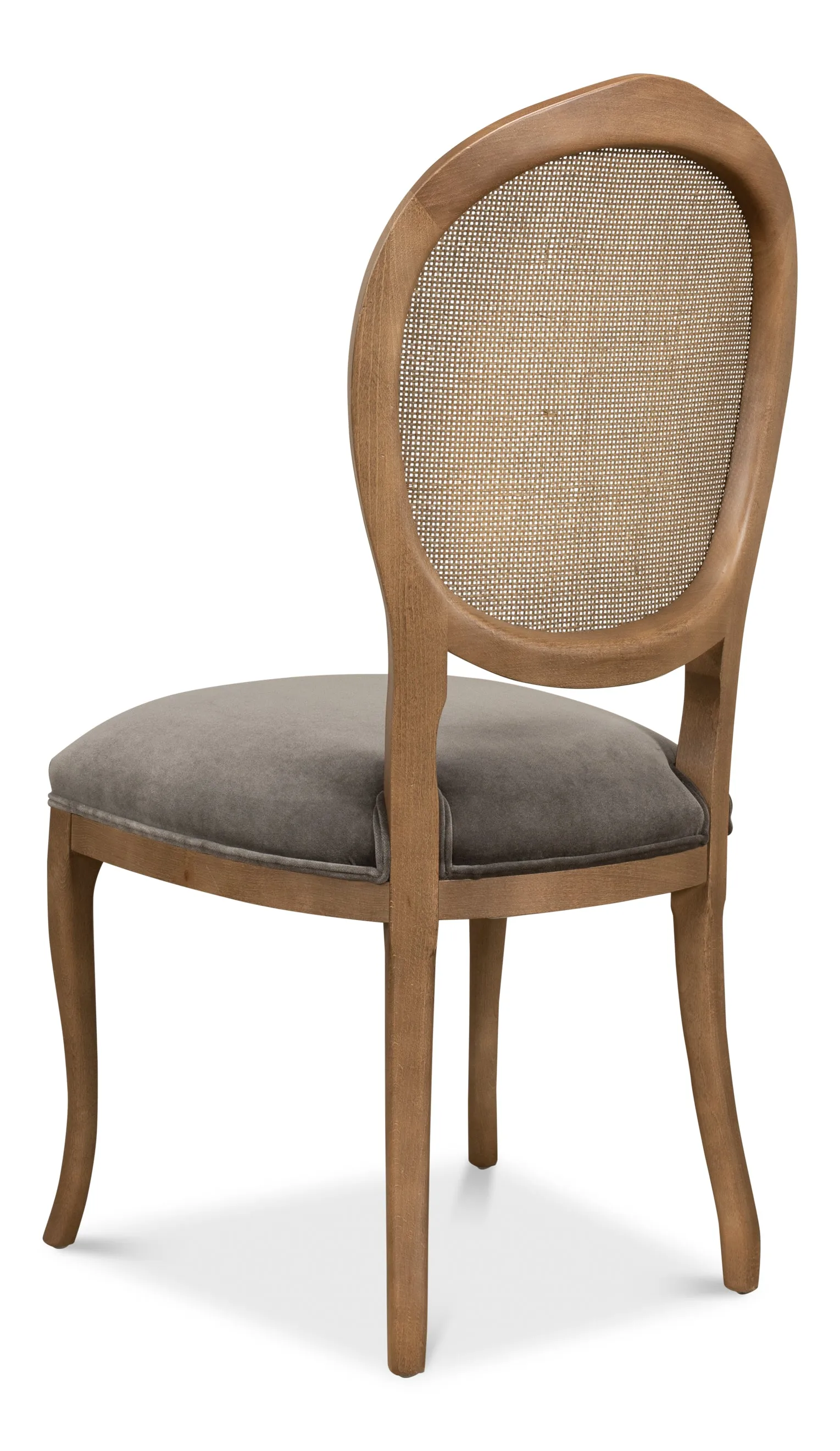 Sarreid - Oval Cane Back S/Chair  Drftwd Charcoal - Brown - Traditional - set of 2