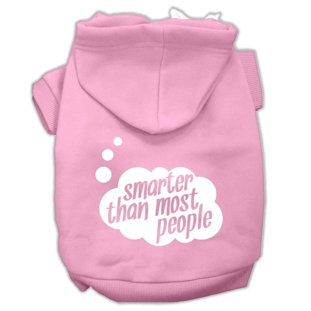 Smarter Then Most People Screen Printed Dog Pet Hoodies Light Pink Size Sm (10)