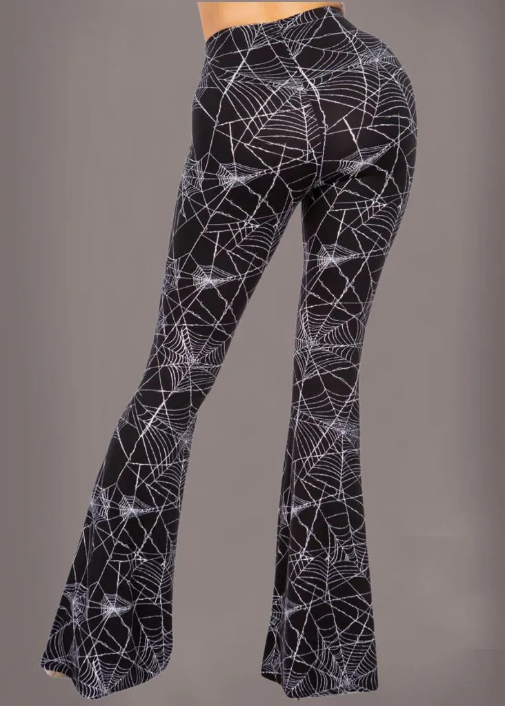 Spider Web Bell Bottom Flare Pants