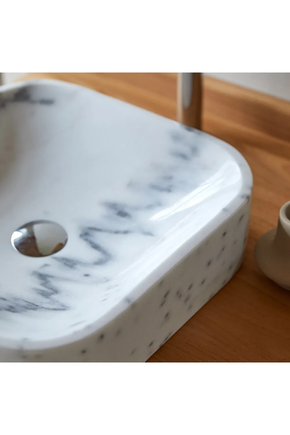 Square White Marble Bathroom Sink | Tikamoon Perseus