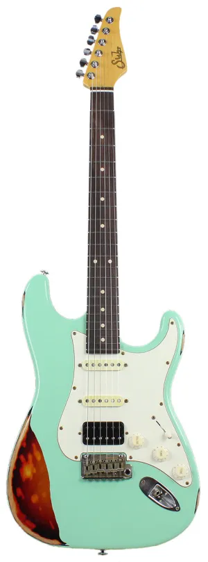 Suhr Classic Antique Pro HSS Limited, Surf Green over 3-Tone Sunburst