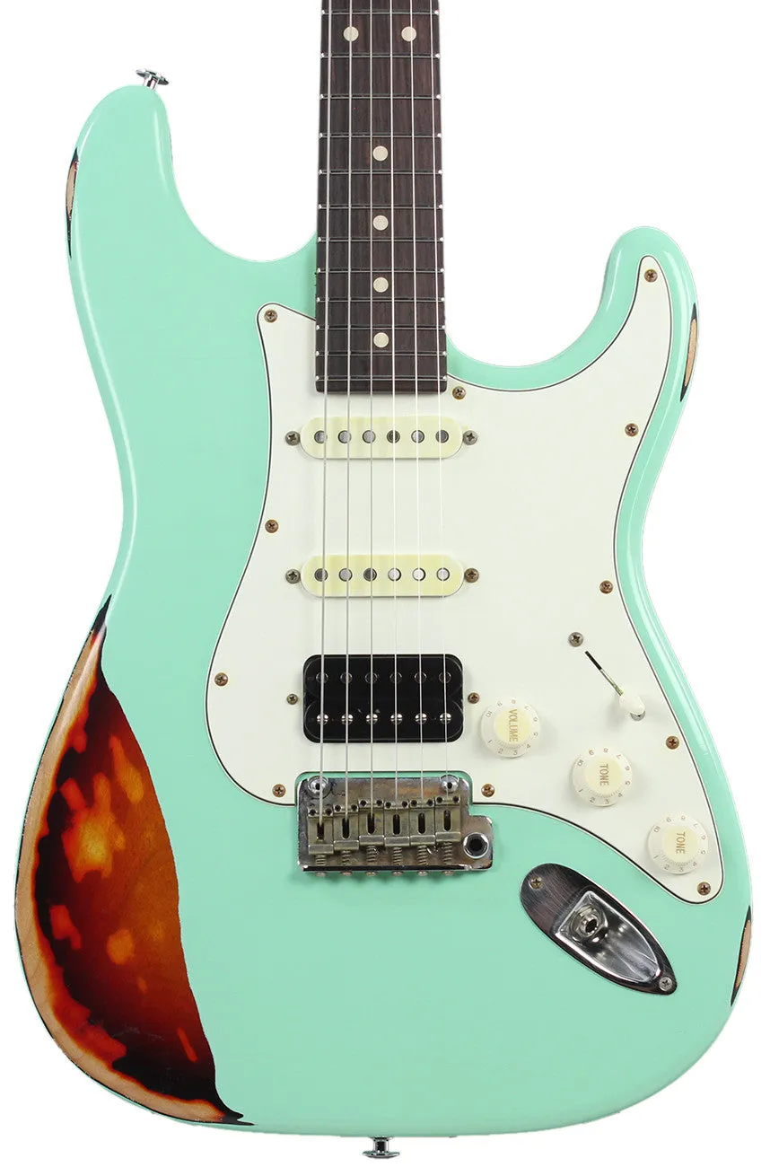 Suhr Classic Antique Pro HSS Limited, Surf Green over 3-Tone Sunburst