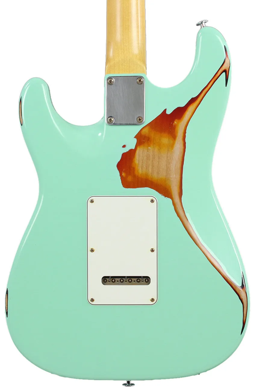 Suhr Classic Antique Pro HSS Limited, Surf Green over 3-Tone Sunburst