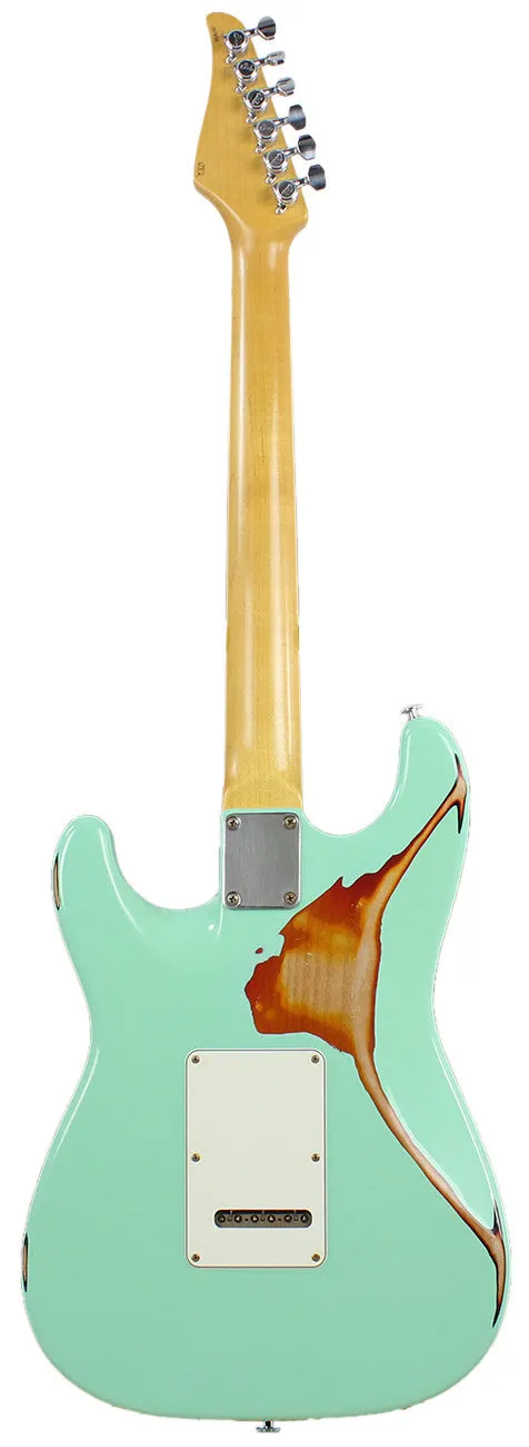 Suhr Classic Antique Pro HSS Limited, Surf Green over 3-Tone Sunburst