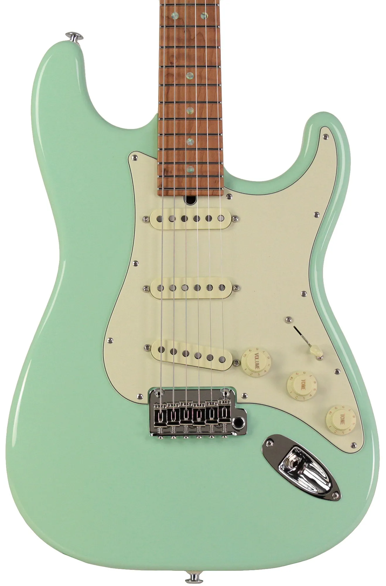 Suhr Select Classic S Guitar, Roasted Flamed Neck, Surf Green, Maple