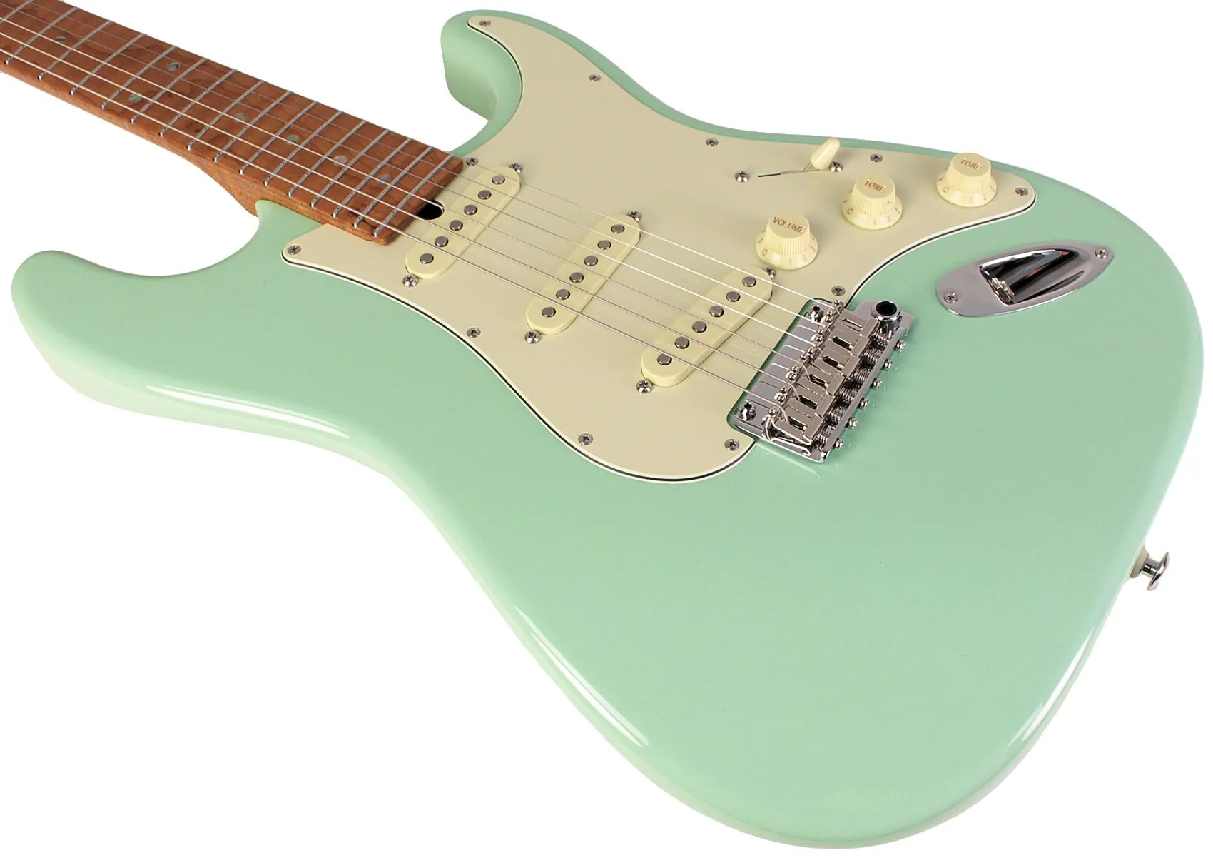 Suhr Select Classic S Guitar, Roasted Flamed Neck, Surf Green, Maple