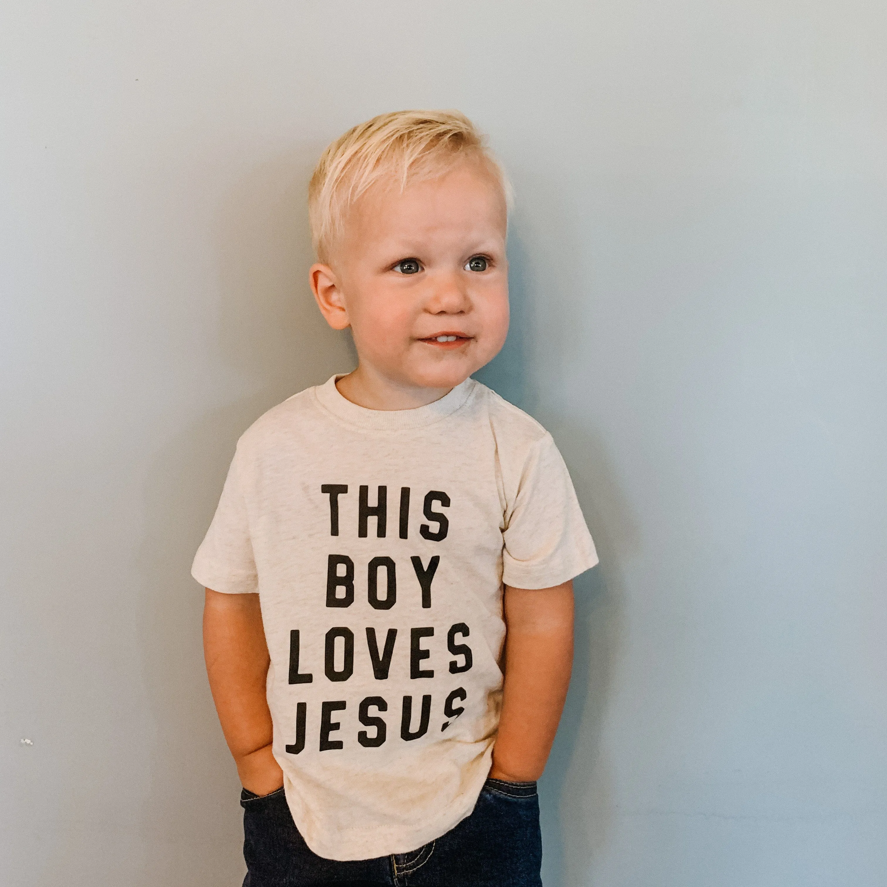 This Boy Loves Jesus Toddler Shirt