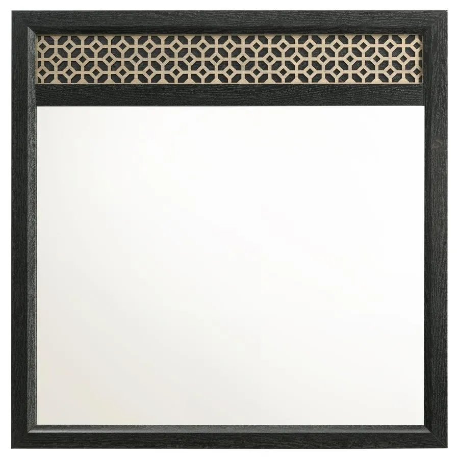 Valencia Dresser Mirror Light Brown and Black