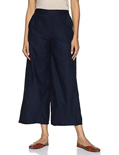 W for Woman Women's Flared Pants (19FEW60234-211284_Blue_14)