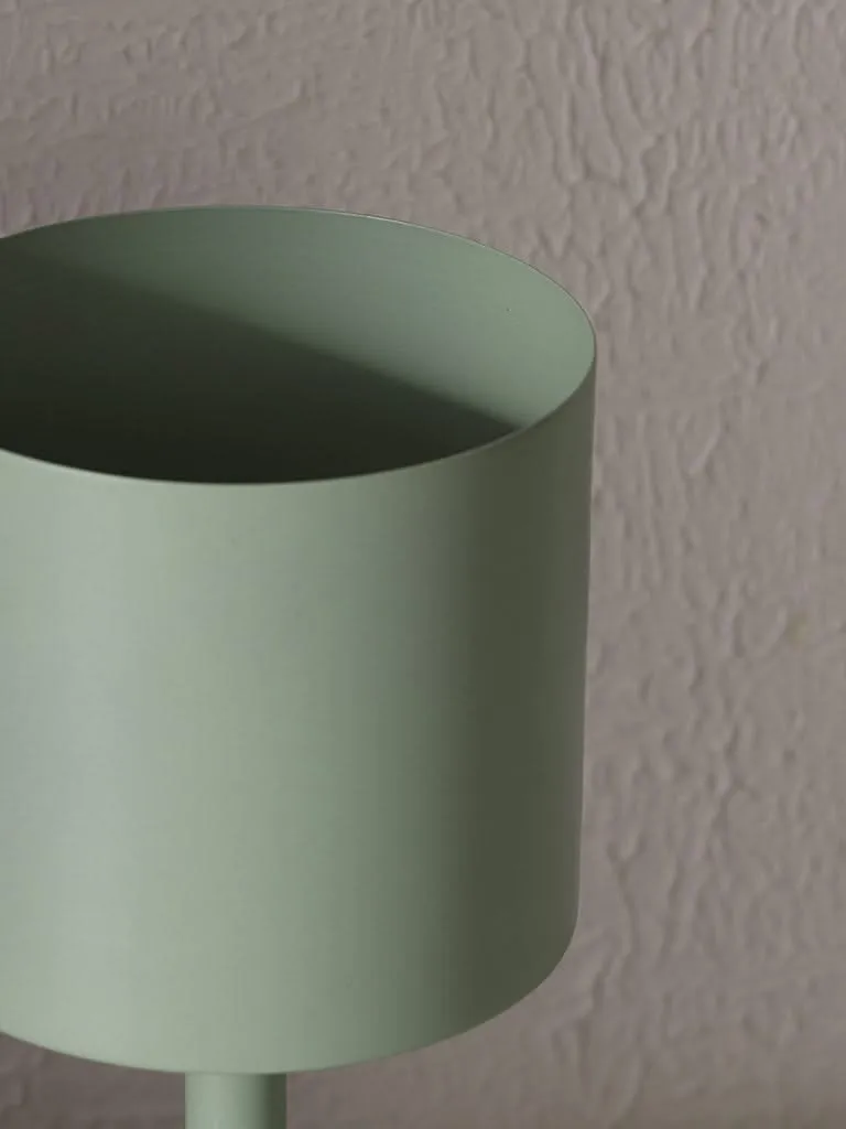 Westside Home Light Green Cylindrical Metal Planter