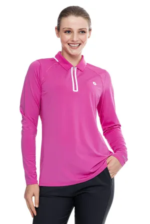 Women's Victory Lap Long Sleeve Golf Polo  |  Magnolia Pink